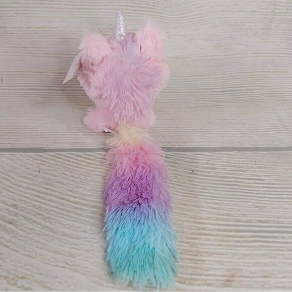 Pink Unicorn Plush Toy with Glitter Horn & Pastel Rainbow Tail - Picture 12 of 15